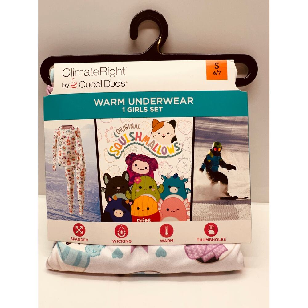 Climate Right Cuddl Duds Squishmallows Pajama/Underwear Girls Size Small 6/7 New